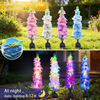 Solar Garden Lights, Solar Delphinium Flowers Lights 4 Pack 80 LEDs, Waterproof - Image 4