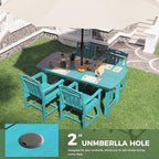 HDPE Outdoor Dining Set, Patio Table and Chairs Set, All-Weather 5-Piece - Image 5