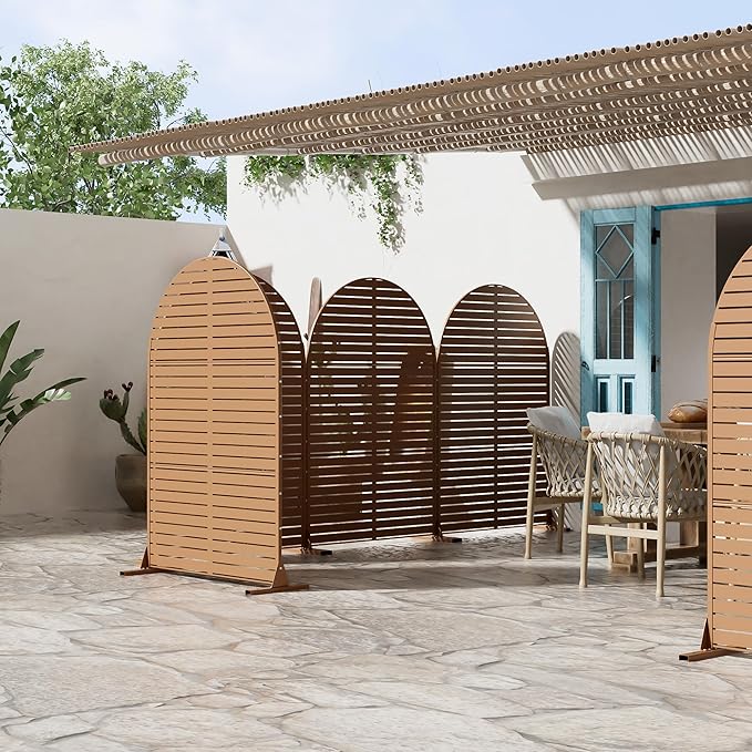 Casaphoria 72" H x 47" W Arched Metal Privacy Screen - Image 3