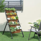 Giantex 2 Pcs Vertical Planter Raised Bed on Wheels, Elevated Garden Beds - Image 3