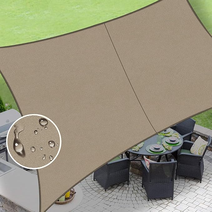 LOVE STORY Rectangle 6'x10' Waterproof Sun Shade Sail Canopy UV Block by LOVESTORY