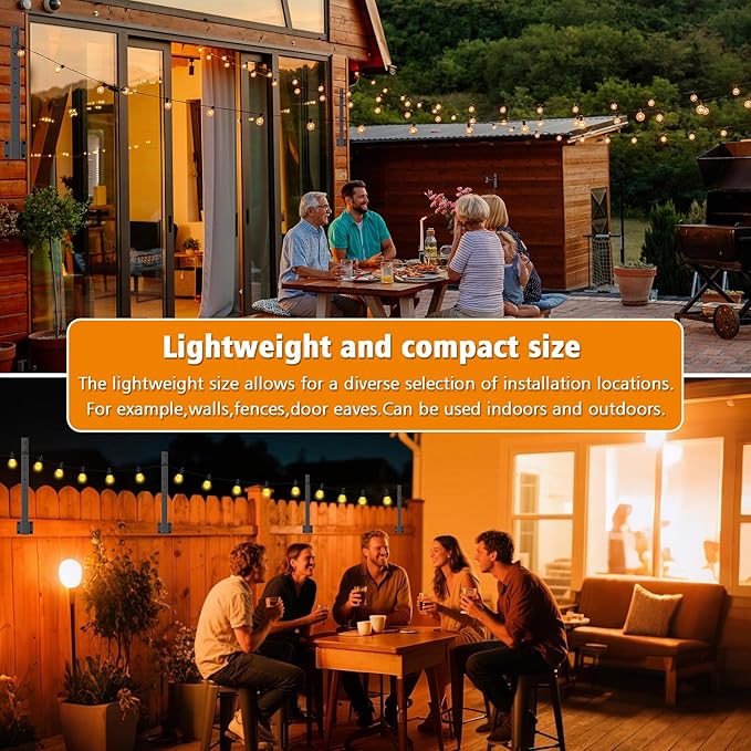 4 Pack String Light Poles, 2.8 Ft Light Poles - Image 5