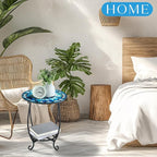 Outdoor Side Table Round Small Mosaic Patio Accent Indoor End Plant Coffee Tea - Image 6