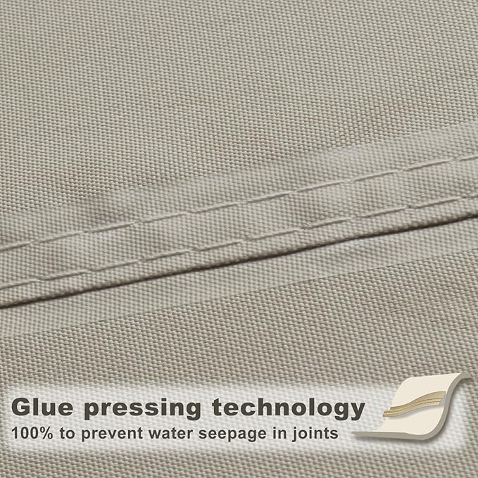 SUNNY GUARD Waterproof Sun Shade Sail 7'x8'x10.6' Taupe Right Triangle UV Block - Image 4