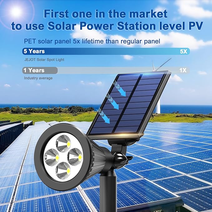 Solar Lights Outdoor Waterproof IP65, 6500K Super Bright LED, 2 Lighting Modes - Image 6
