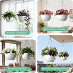 13 Inch 2 Pack Large Self Watering Hanging Planters - Image 6
