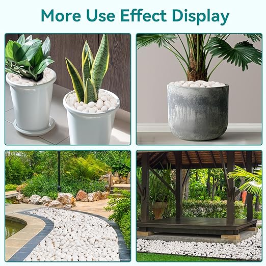 15 lbs White Rocks for Landscaping, 1-2 inch Decorative Rocks for Plants Indoor - Image 6