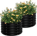 AHEONLAR 2 Pack 2x2x1.5ft Round Galvanized Raised Garden Bed Outdoor Metal by AHEONLAR