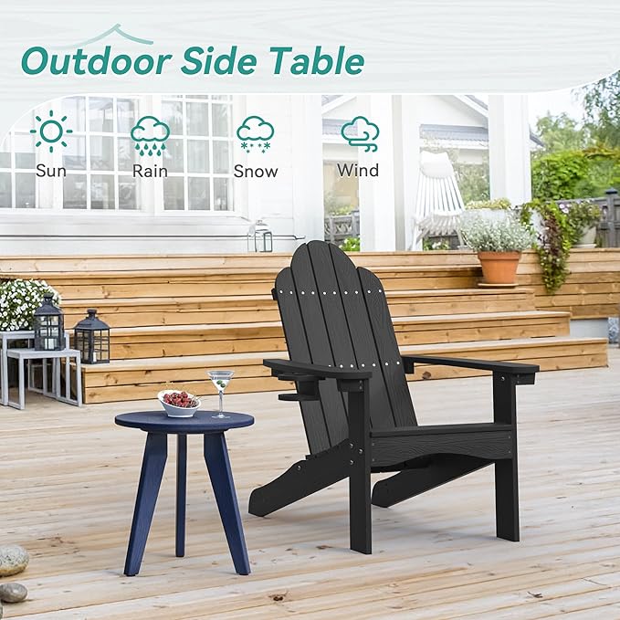 HDPS Outdoor Side Table, Small Round Side Table Weather-Resistant, Outdoor Side - Image 4