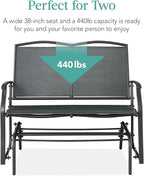 Best Choice Products 2-Person Outdoor Patio Swing Glider Steel Bench Loveseat - Image 6