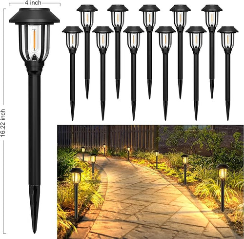 12 Pack Solar Pathway Lights Outdoor, Dusk to Dawn Solar Lights Outdoor - Image 2
