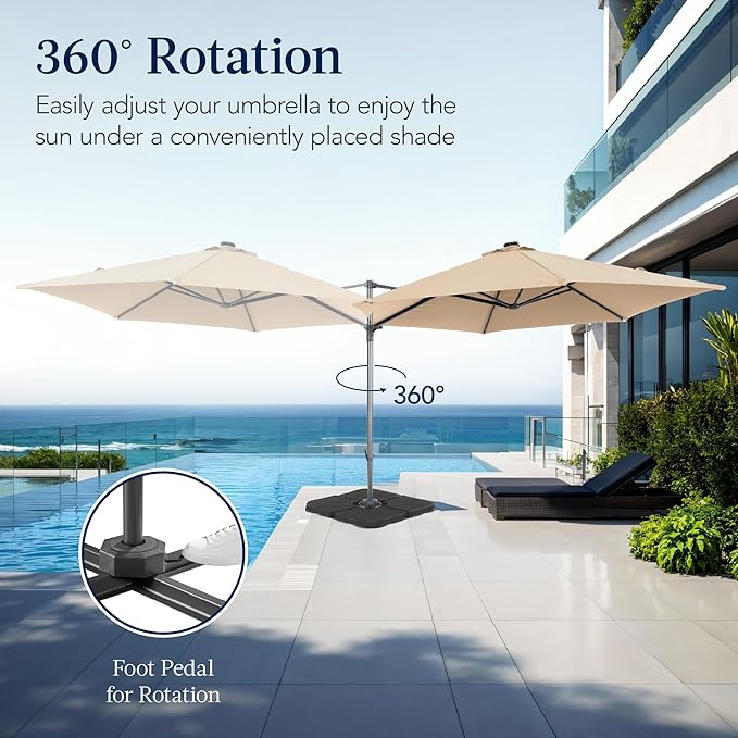 Best Choice Products 10ft Offset Cantilever Hanging Market Patio Umbrella - Image 3