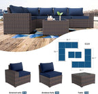 Kullavik 12 Pieces Outdoor Patio Furniture Set PE Wicker Rattan Sectional Sofa - Image 5