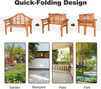 Giantex Outdoor Wood Bench, 4 Ft Foldable Eucalyptus Garden Bench, Two Person - Image 7
