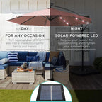 Best Choice Products 10ft Solar LED Offset Cantilever Hanging Market Patio - Image 3