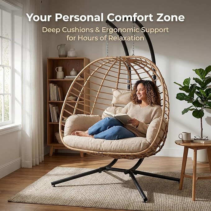SWITTE Double Hanging Egg Chair - Image 5