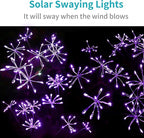 JJGoo Solar Garden Lights, New Upgraded 2 Pack Solar Swaying Starburst Light - Image 3