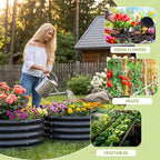 AHEONLAR 3Pack 2x2x1 ft Round Galvanized Raised Garden Bed Kit Round Metal - Image 3