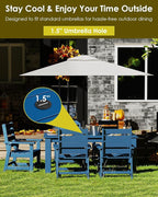 GREENVINES Outdoor Dining Table | 67’’ | HDPE | Rectangle Tables - Image 6