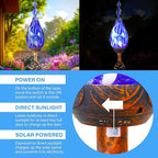 Solar Garden Lights Outdoor, Decorative LED Flame Garden Stakes, Hand Blown - Image 3