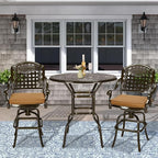 VIVIJASON 3-Piece Outdoor Swivel Bar Stools Set, All Weather Cast Aluminum - Image 7
