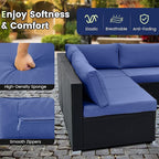Tangkula 10 Pieces Patio Sofa Set, Outdoor Wicker Conversation Set - Image 7