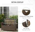 Outsunny 29 Gallon Patio Wicker Storage Bench, Outdoor PE Rattan Patio Furniture - Image 7
