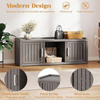 2-Tier Storage Bench, Waterproof UV-Resistant Outdoor Shoe Storage Cabinet - Image 5