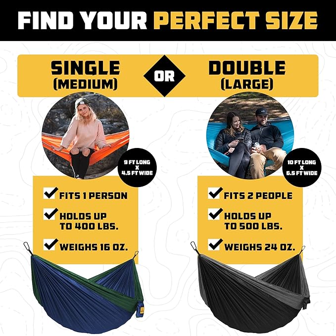 Wise Owl Outfitters Camping Hammock – 500lbs Portable Hammock - Image 2