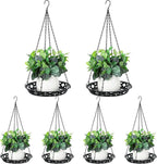 Enhon 6 Pack Metal Hanging Planter, 12 Inch Indoor Outdoor Plant Hanger by Clickhere