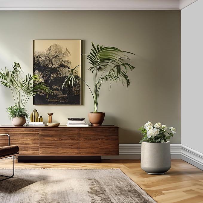 Kante 15.3" Dia Round Concrete Planter, Outdoor Indoor Large Plant Pots - Image 6
