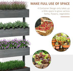 Outsunny Vertical 4 Tier Raised Garden Bed, Wooden Planter Box, Self-Draining - Image 3