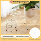 Plant Stand, 5 Pack Heavy Duty Flower Pot Stands, Metal Decoration Racks - Image 2