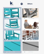 KINGYES Outdoor Rocking Chair Set of 2, High Density Polyethylene Patio Rocking - Image 5