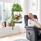 Plant Hanger Indoor Outdoor, 2 Tier Hanging Planter Plant Shelf, Metal Hanging - Image 6