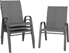 Patio Chairs Set of 4, Stackable Outdoor Dining Chairs by furniture