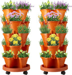 Umigy 2 Set 5 Tier Stackable Planters Vertical Garden Planters by Umigy