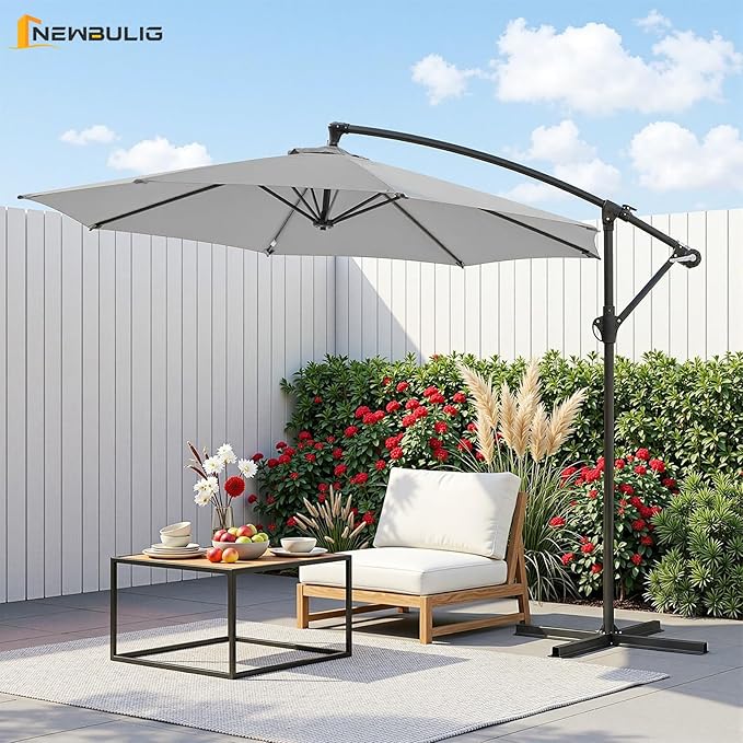 NEWBULIG 10FT Patio Umbrella, Offset Cantilever Outdoor Patio Table Umbrella - Image 2