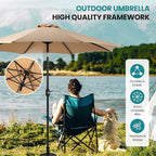 OLIXIS 9ft Patio Umbrella with Tilt and Crank Button & 8 Sturdy Ribs Waterproof - Image 5