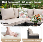 Jing's Villa 2 Piece Patio Wicker Armless Sofa, All-Weather Outdoor Sectional - Image 3
