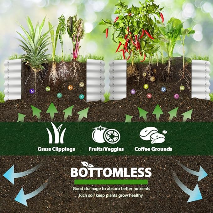 A ANLEOLIFE 2-Pack 4ft x 18” Tall Galvanized Raised Garden Beds Outdoor - Image 8