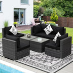 NICESOUL 7 Piece Modern Outdoor Patio Furniture Set, Extra Large Grey Wicker - Image 2