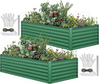 YITAHOME 96x48x24 in 2pcs Galvanized Raised Garden Bed Kit, Large Metal Planter by YITAHOME