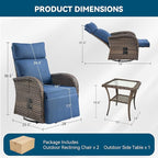 3 Pieces Zero Gravity Patio Swivel Rocking Recliner Chairs Set of 2 - Image 2