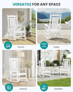 SERWALL Outdoor Rocking Chairs Set of 4, Oversized HDPE Porch Rockers - Image 9