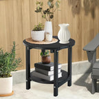LZRS Round Adirondack Side Table Double End Table, Outdoor Side Tables - Image 5