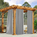 NICETOWN 2 Panels Outdoor Curtains Waterproof Pocket & Back Tab on Top & Bottom by NICETOWN