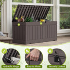 Devoko 78 Gallon Deck Box, Waterproof Resin Outdoor Storage Box - Image 2