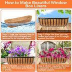 Legigo 2PCS 36 Inch Natural Trough Coco Coir Liners Planters Replacement - Image 4