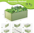 4x2x2FT Galvanized Raised Garden Bed, Galvanized Planter Boxes Outdoor - Image 4